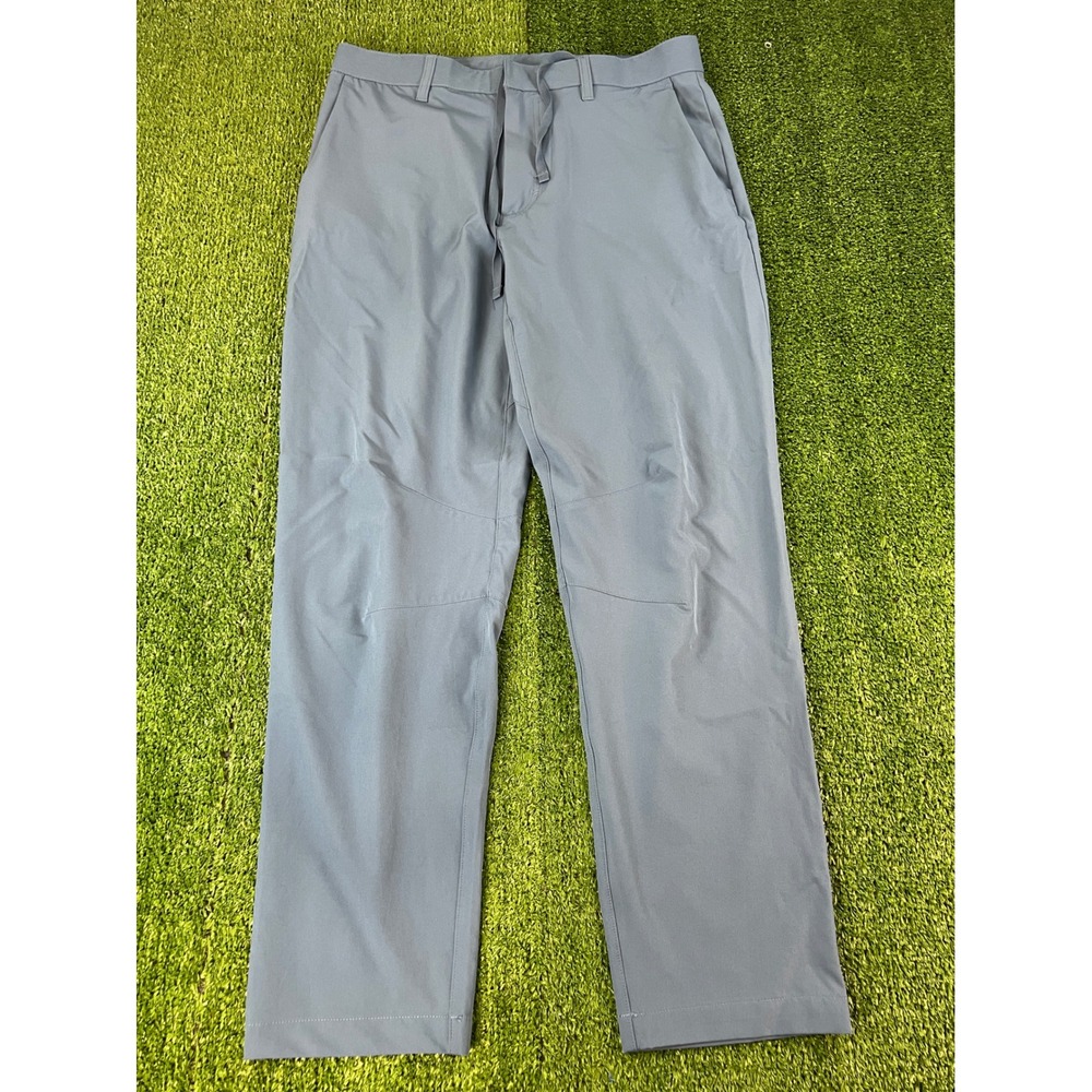 Fabletics Mens One Pant Blue Gray Slim Straight Stretch Commuter Pants Size M